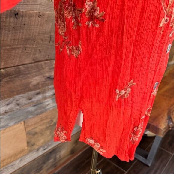 Embroidered Blouse ~ boho floral ~ Anthropologie fig & flower sz m - Picture 3 of 7